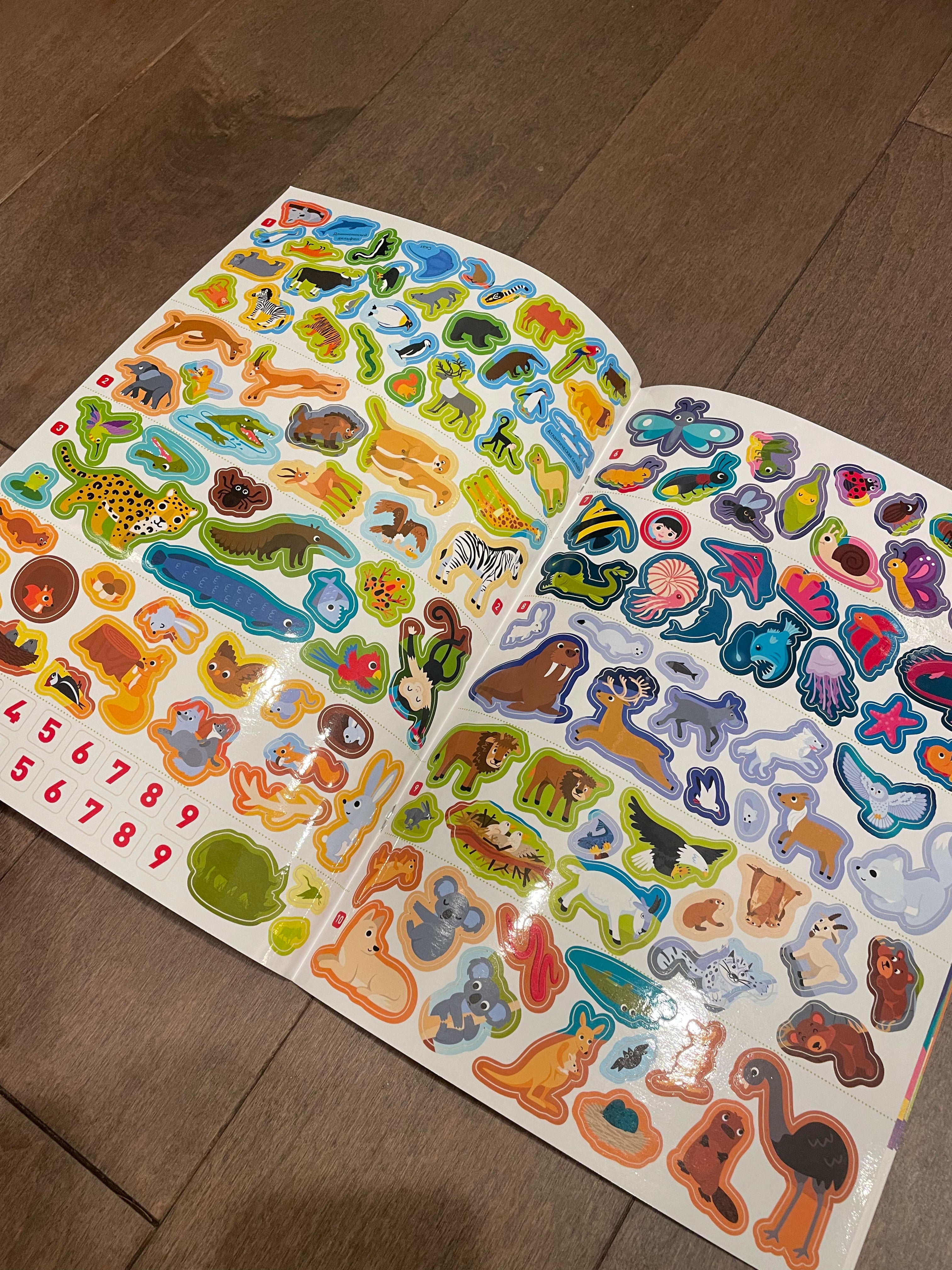 100 многоразовых наклеек «Животные мира?»