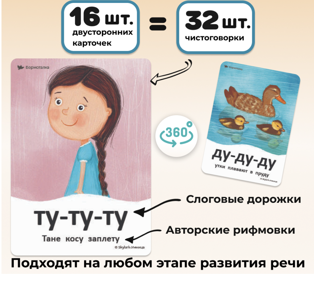 Бормоталки с мамой. Логопедические карточки для развития речи. Звукоподражания, рифмовки, стихи. Умница