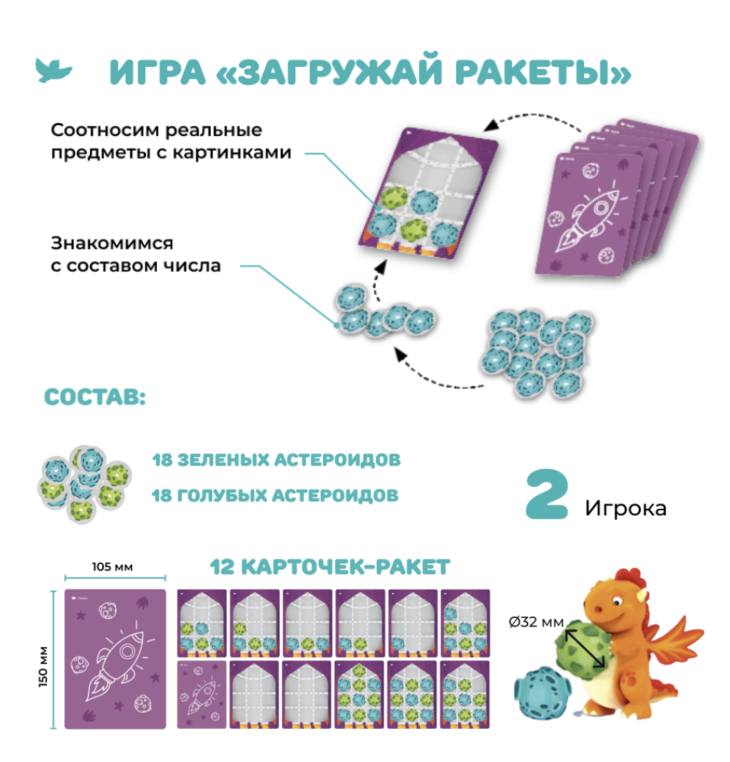 Космосчёт. Развивающие настольные игры. Математика для детей от 3 лет. Умница