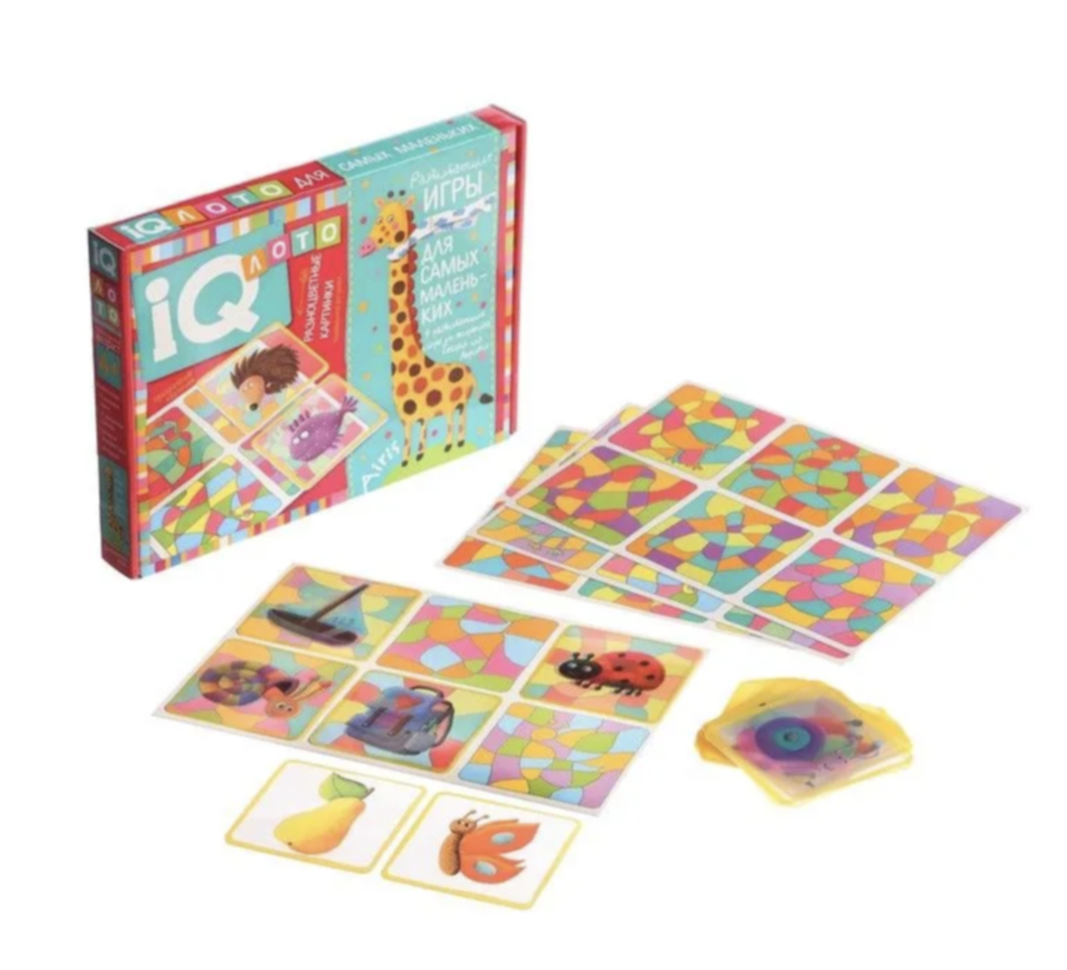 Пластиковое лото для малышей. Разноцветные картинки. Подбираем витражи