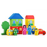 Конструктор "Цветной городок" (14 деталей, синий)