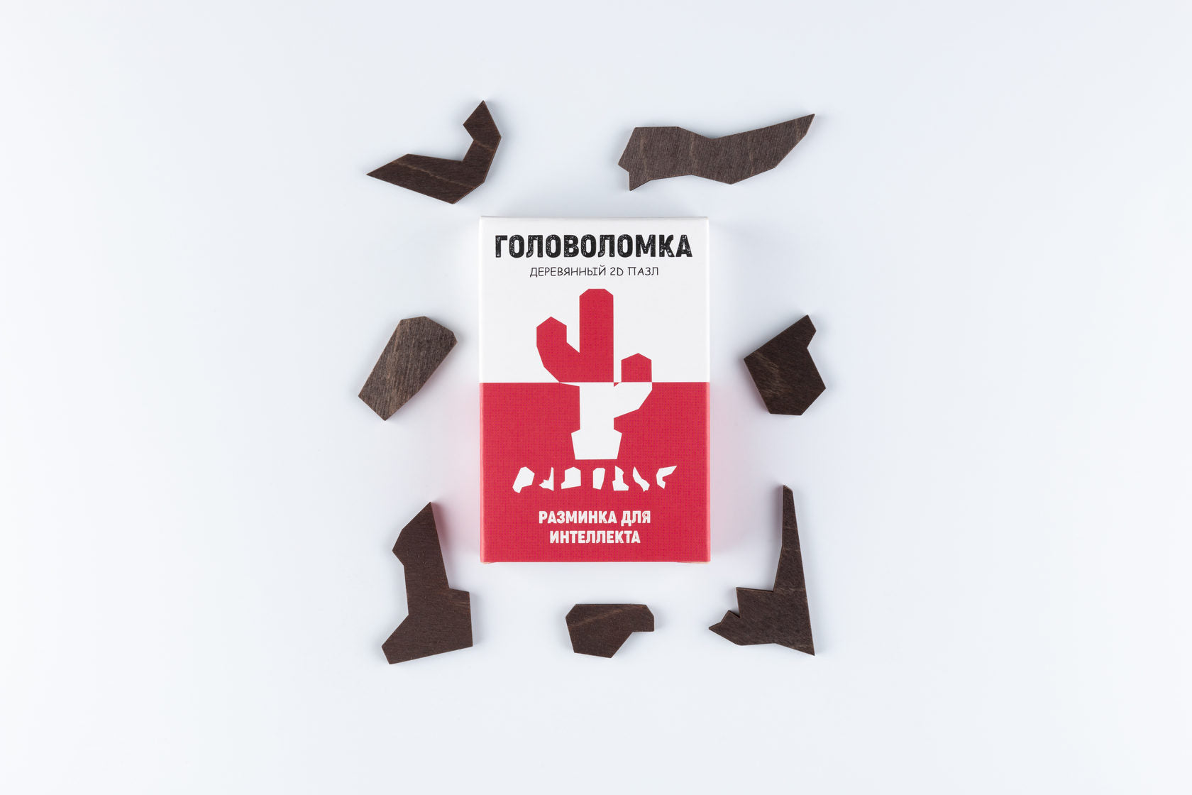 Головоломка "Кактус". Деревянный пазл