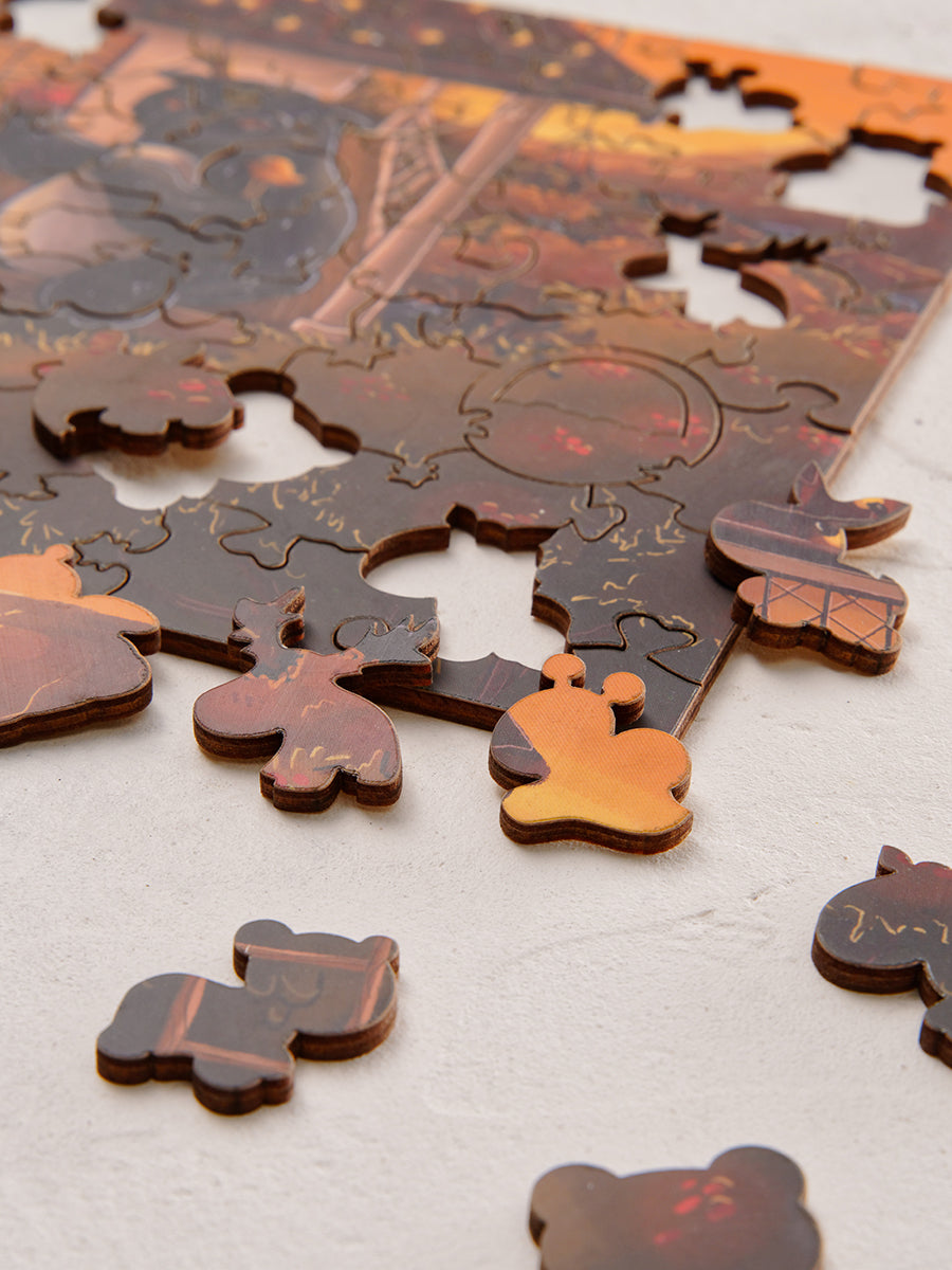 Собиратель огненной рябины. 60 деталей. Деревянный пазл