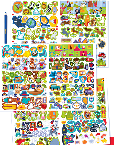 100 многоразовых наклеек «Животные в городе»