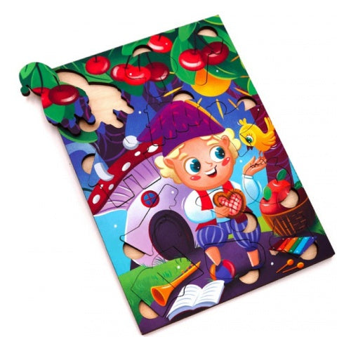 Гномик. 12 деталей. Деревянный пазл