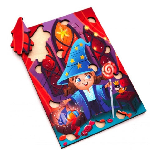 Маленький Волшебник. 12 деталей. Деревянный пазл