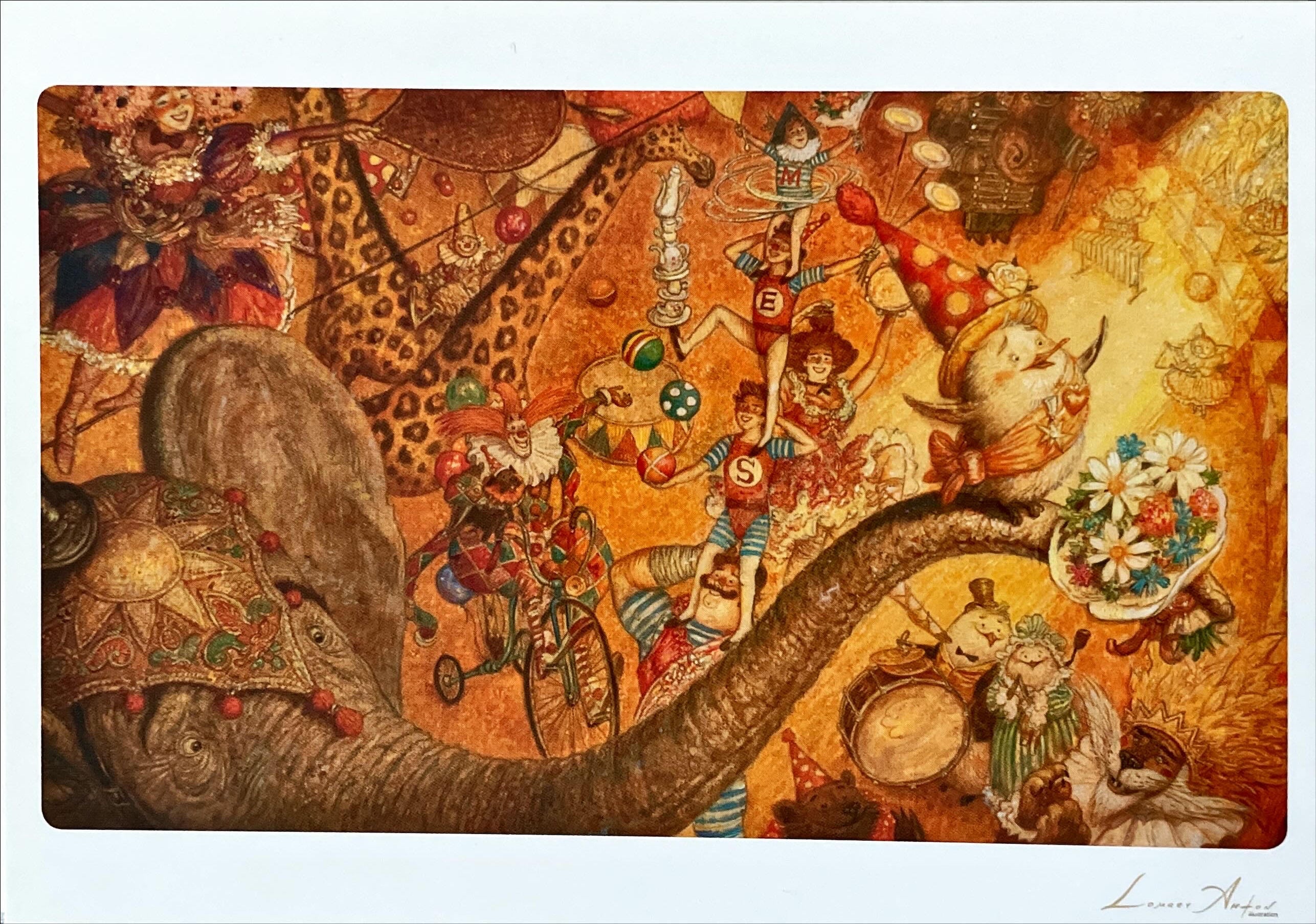 БОМ-БОМ-БОМ! Цирковая сказка. Открытки. (иллюстратор Антон Ломаев)