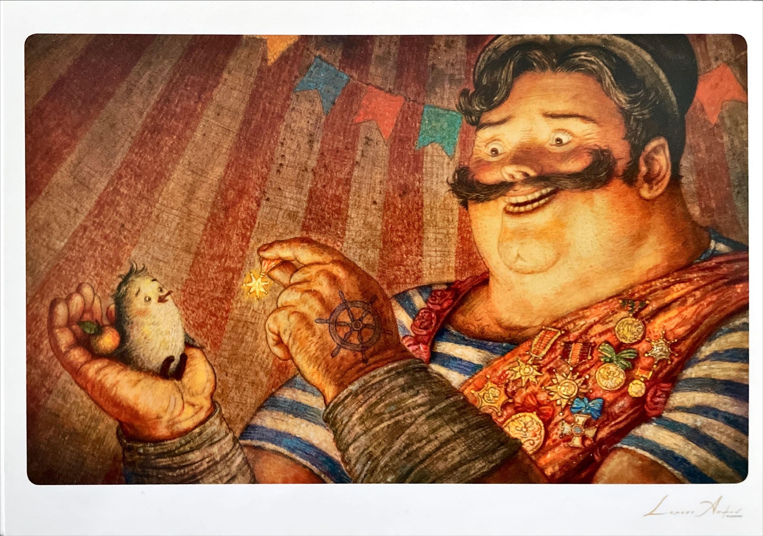 БОМ-БОМ-БОМ! Цирковая сказка. Открытки. (иллюстратор Антон Ломаев)