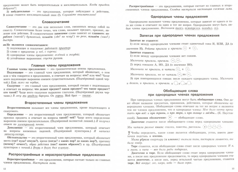 Летние задания по русскому языку. Все правила для повторения и закрепления учебного материала. 4 класс