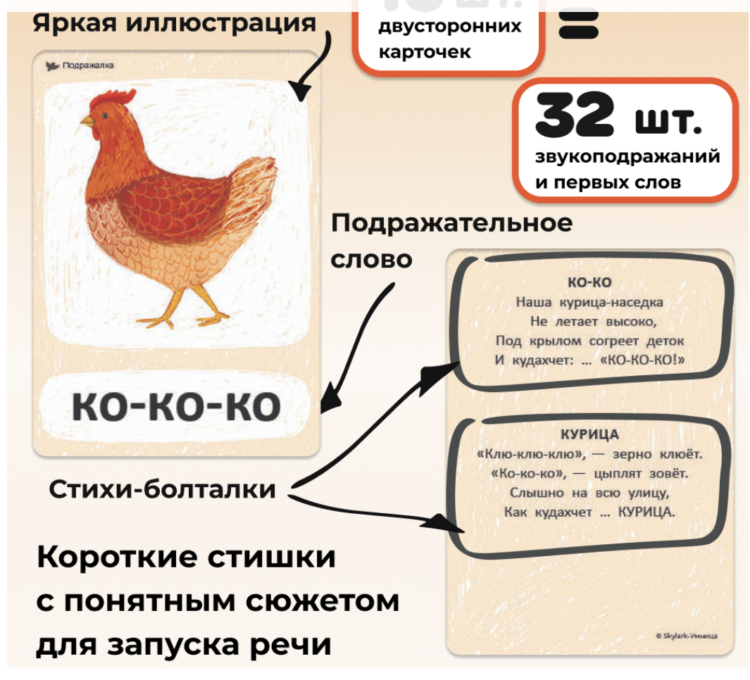 Бормоталки с мамой. Логопедические карточки для развития речи. Звукоподражания, рифмовки, стихи. Умница