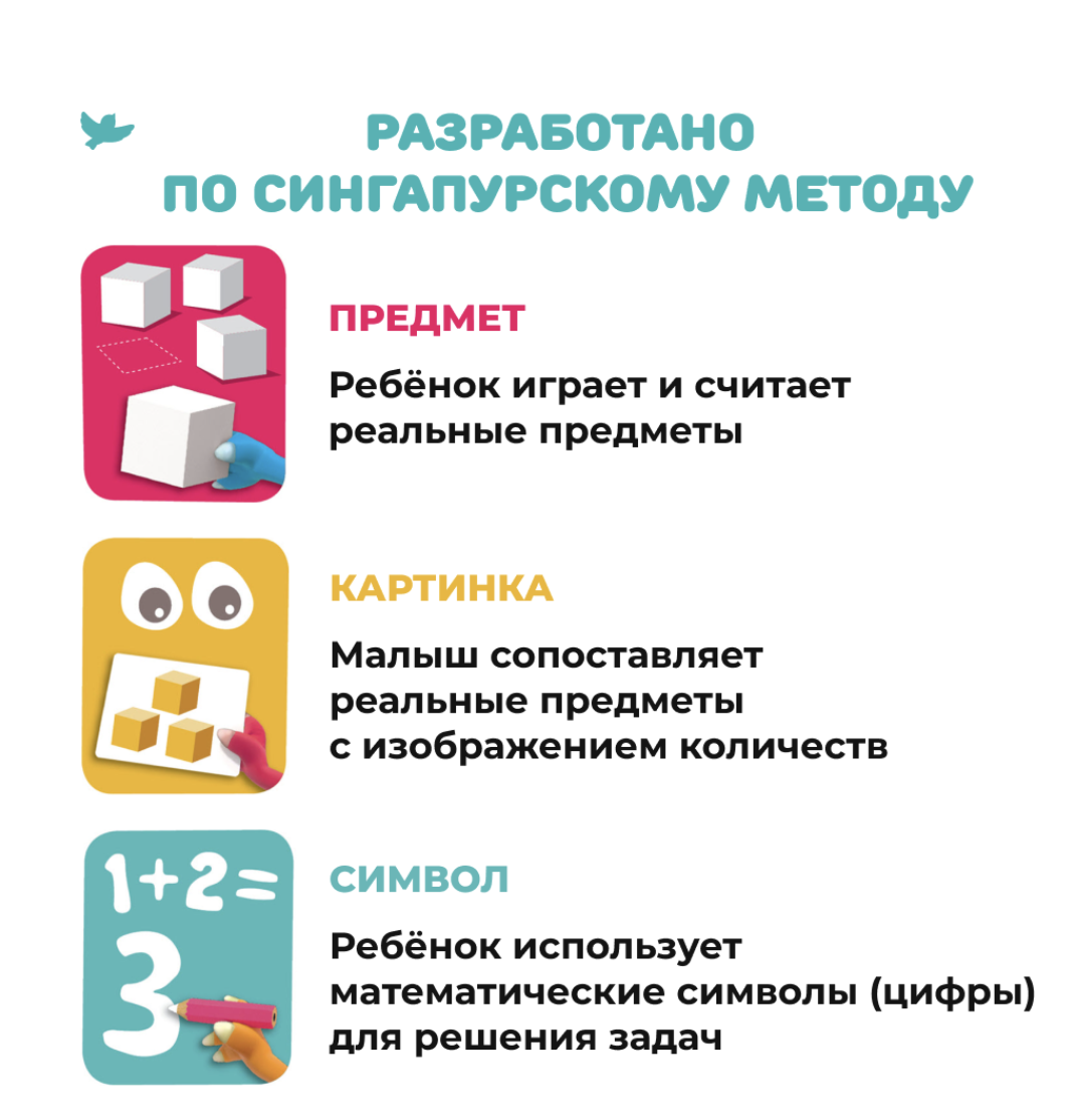 Первая математика. Настольные игры по сингапурской методике для детей от 3 лет. Умница