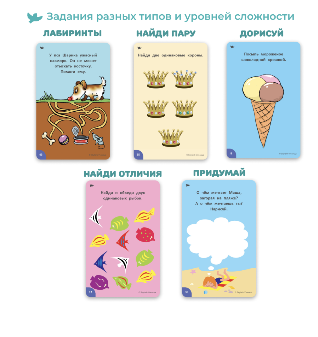 Соображалки. Игры и головоломки. Многоразовые развивающие карточки для детей 4-6 лет. Умница
