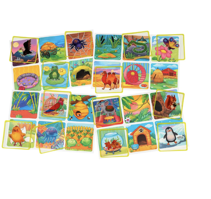 Пластиковое лото для малышей. Кто где живёт?