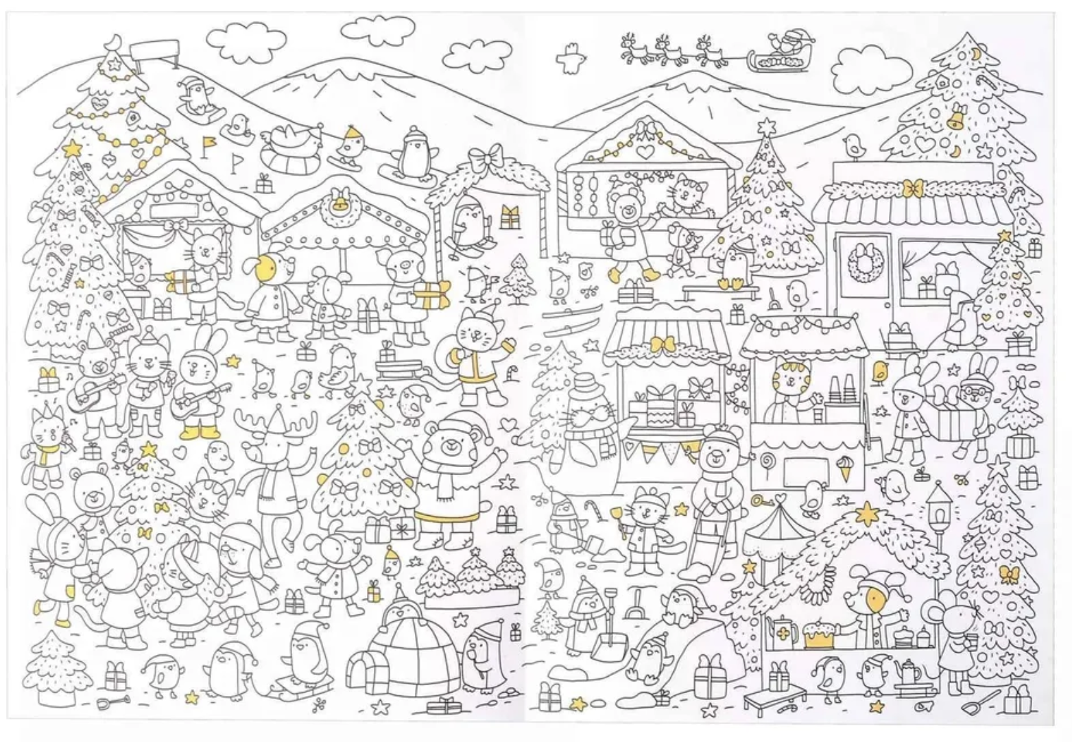 Раскраска-гармошка. Новогодняя ярмарка