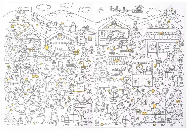 Раскраска-гармошка. Новогодняя ярмарка