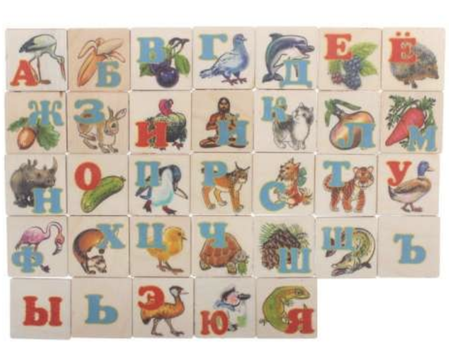 Магнитная азбука в картинках в коробке
