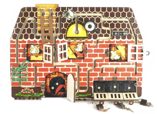 Развивающая доска. Бизиборд "Кошки-мышки"