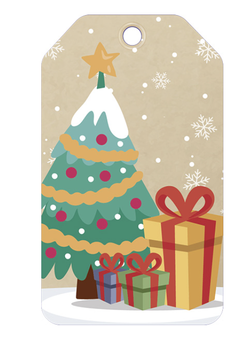 Бирка Новогодняя. Елочка с подарками