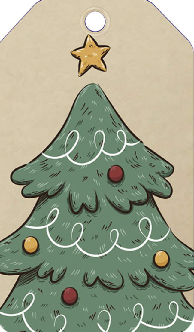 Бирка Новогодняя. Елочка. Без текста
