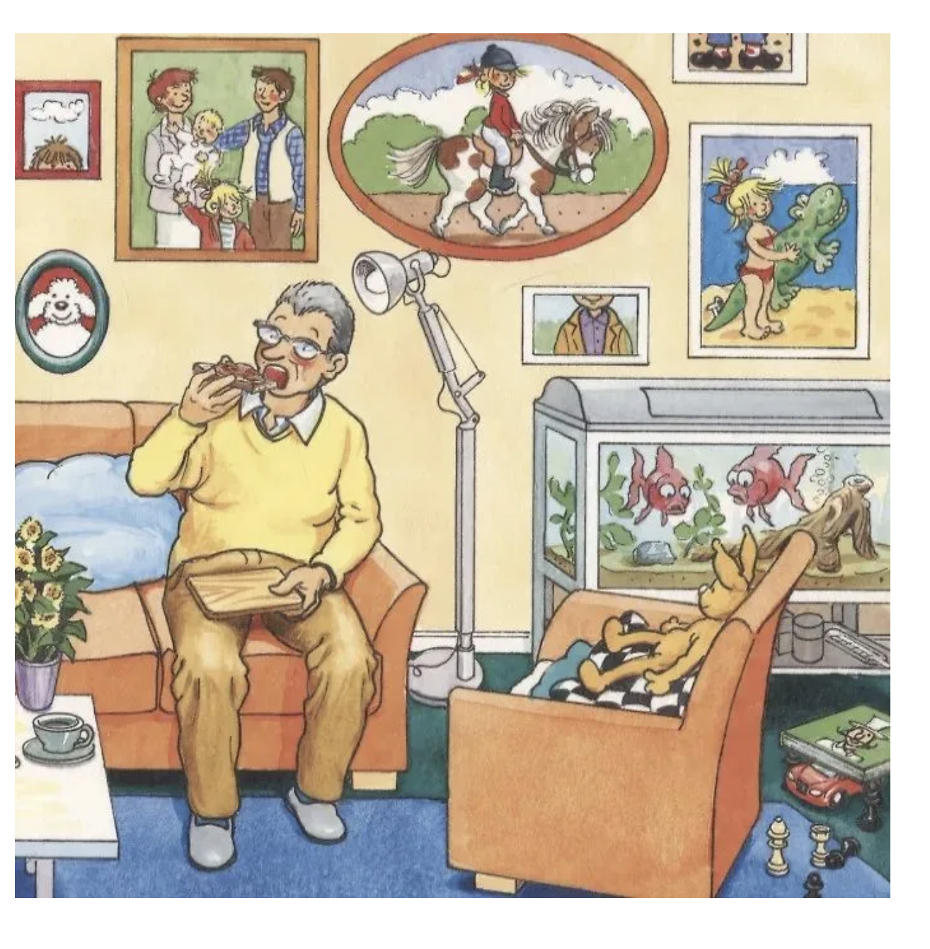 Якоб ночует у бабушки с дедушкой. Якоб - лучший друг Конни. Картонная книга. Гримм Сандра