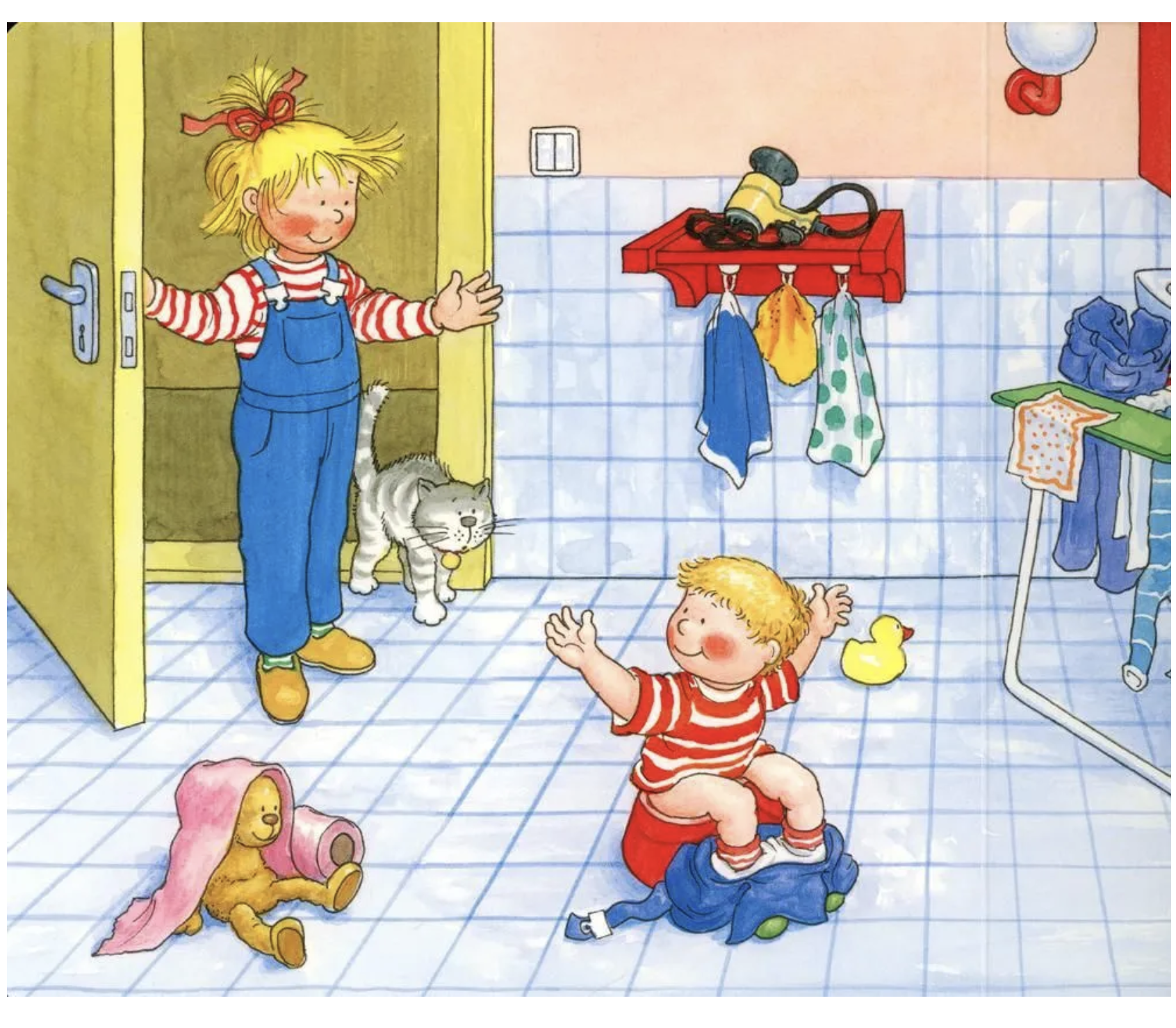 Якоб хочет на горшок. Якоб - лучший друг Конни. Картонная книга. Гримм Сандра