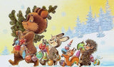 С Новым годом! Ежик и зайка с шариком. Открытки. Зарубин В.И.