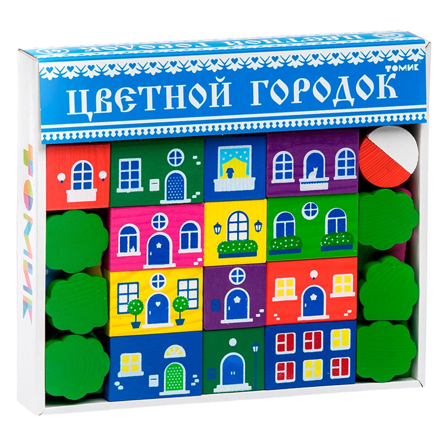 Конструктор "Цветной городок" (большой, 41 деталь)
