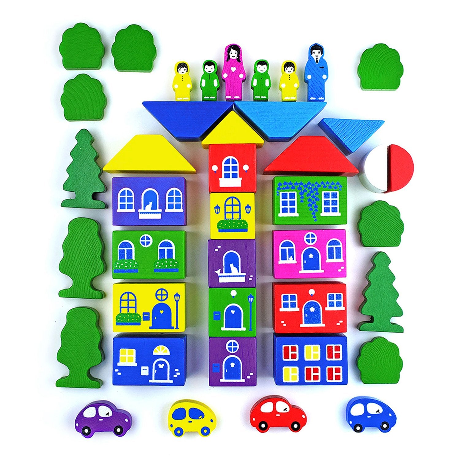 Конструктор "Цветной городок" (большой, 41 деталь)