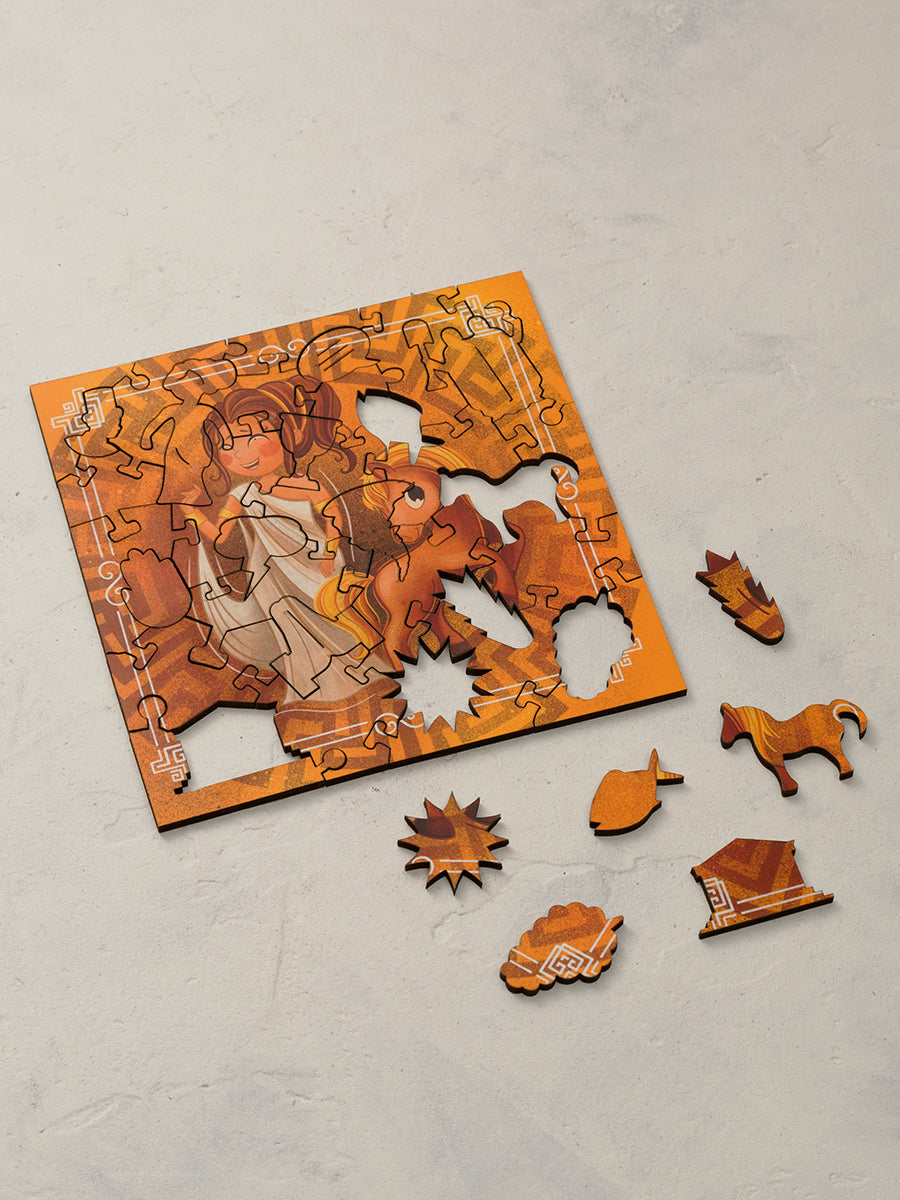 Греческая Принцесса. 36 деталей. Деревянный пазл