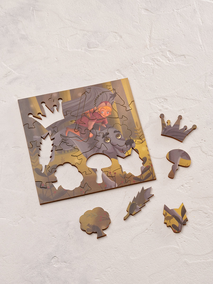 Иван Царевич и Серый Волк. 24 детали. Деревянный пазл