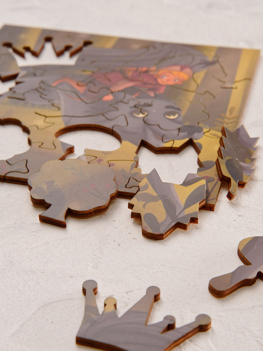 Иван Царевич и Серый Волк. 24 детали. Деревянный пазл