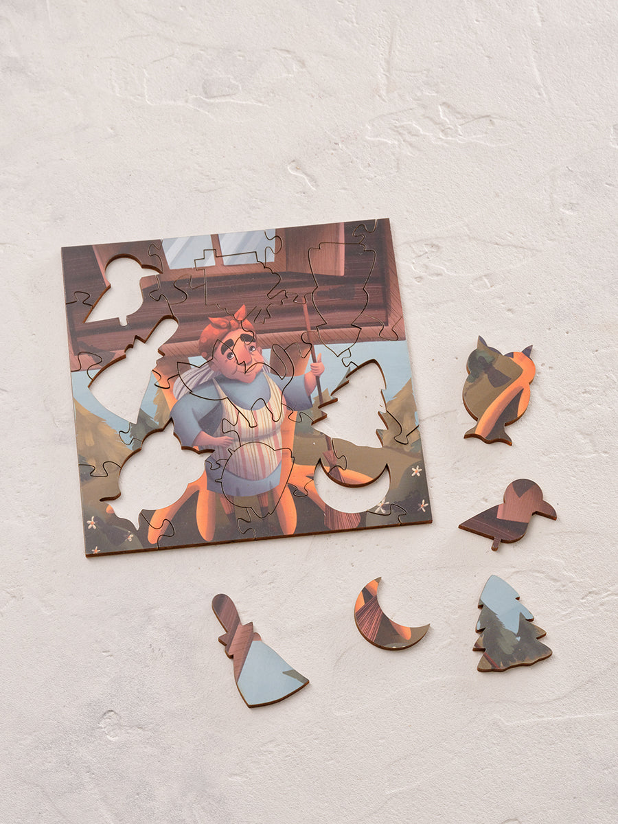 В гостях у Бабы-Яги. 25 деталей. Деревянный пазл