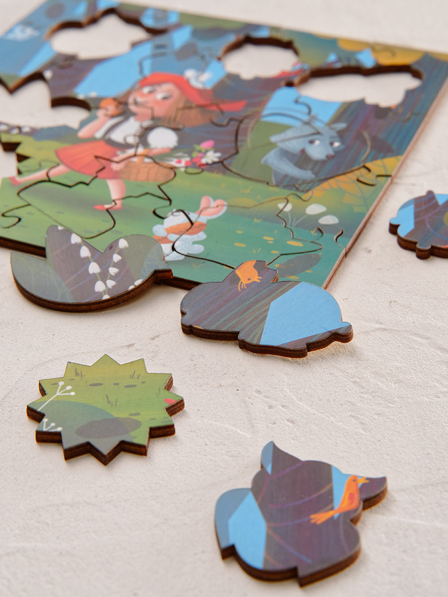 Красная шапочка. 25 деталей. Деревянный пазл